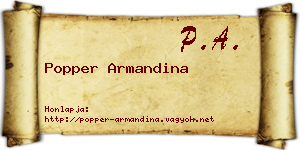 Popper Armandina névjegykártya